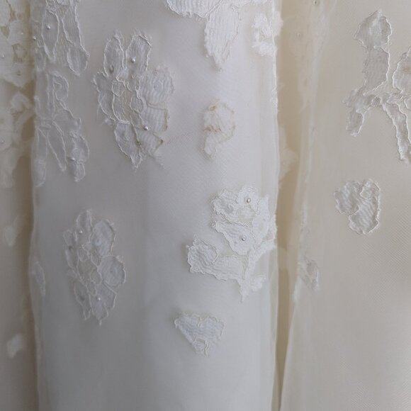 Oleg Cassini for David's Bridal Cap Sleeve Tea-Length Wedding Dress - Picture 14 of 14